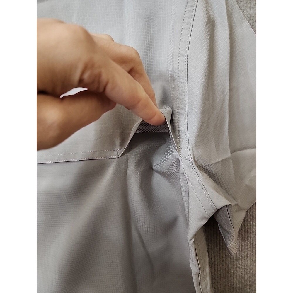 Eddie Bauer Tech Shirt Men S Gray Woven Vented Fishing Outdoor Lightweight NEW - Picture 7 of 9